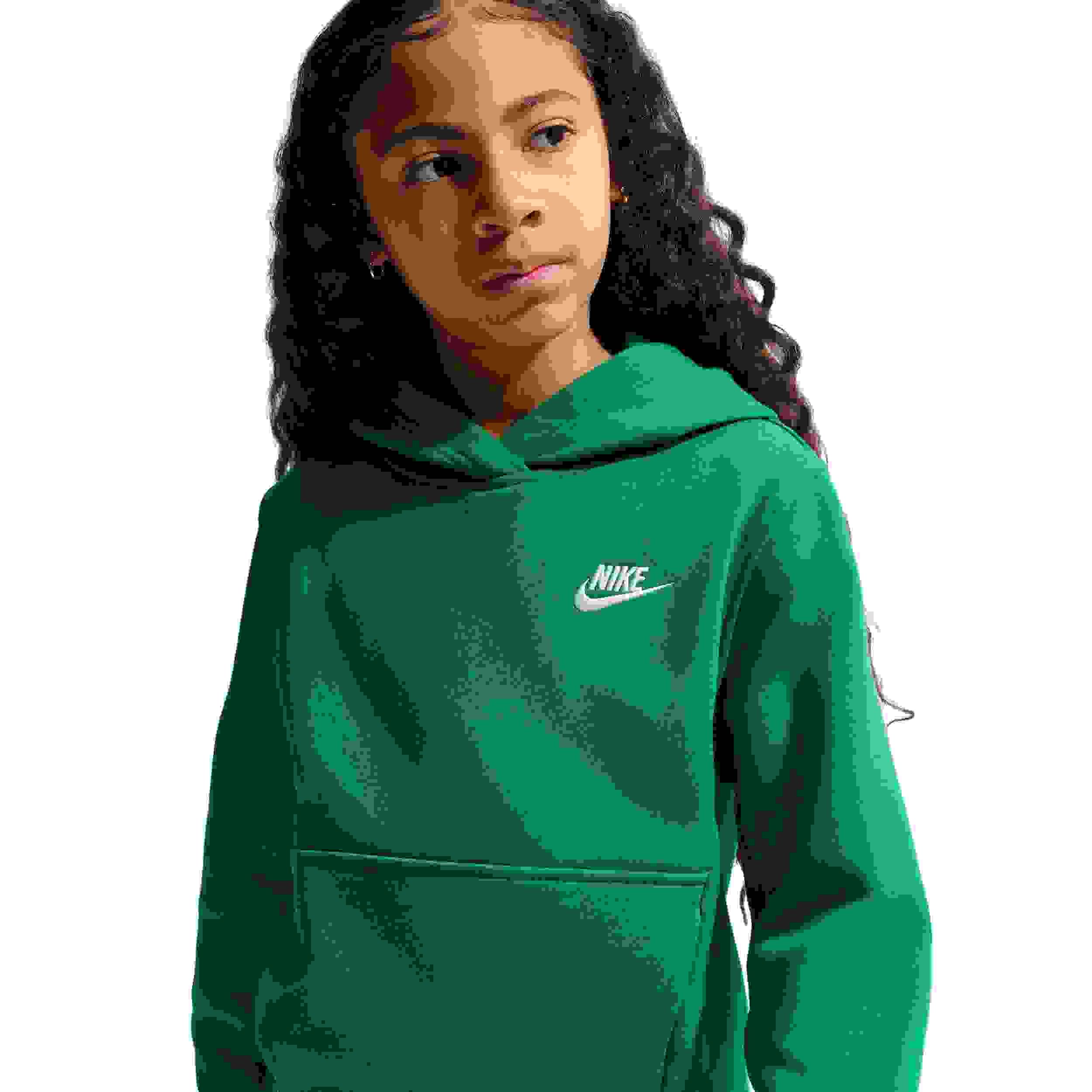 Nike Sportswear Club Fleece Big Kids' Green Pullover Hoodie